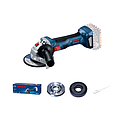 Bosch Cordless Angle Grinder 115 MM Grinding/Cutting Disc With 2Pcs Battery and Charger #601 9H9 022  بوش ماكينة جلخ زاوية لاسلكية115/ مم مع قرص للقطع/الجلخ مع بطاريتين وشاحن
