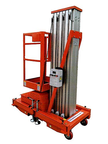 [PIONEER RISERS/GTWY9-125] PIONEER RISERS ALUMINUM AERIAL WORK PLATFORM MAN LIFTER (SINGLE MAST) ELECTRICAL TYPE منصة عمل جوية يدوية من الألومنيوم